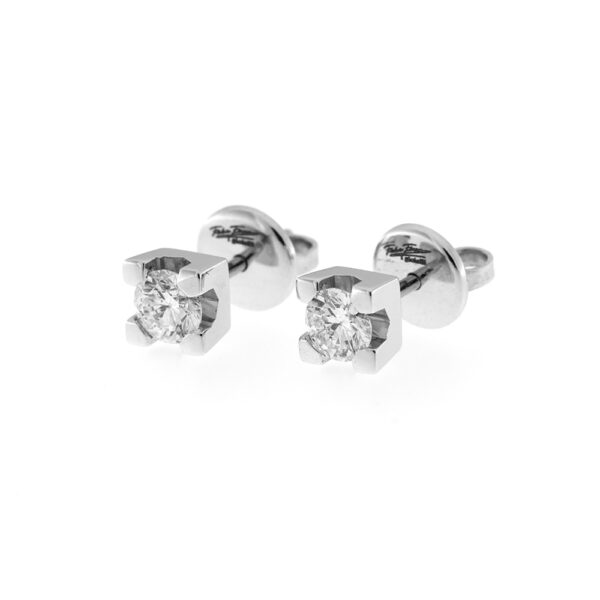 Fabio Iron Point Light Ohrringe aus Weißgold mit zertifizierten 0,70 Karat Diamanten