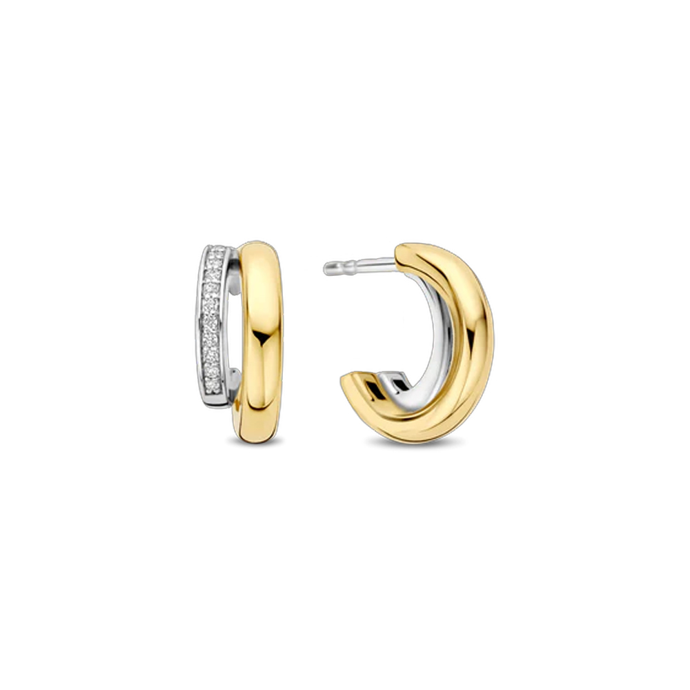 Orecchini Ti Sento Milano Cerchi Doppi Dorati Orecchini Ti Sento Milano Cerchi Doppi Dorati