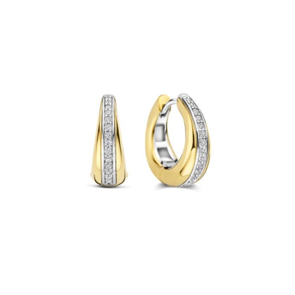 Orecchini Ti Sento Milano Cerchio Dorati con Zirconi