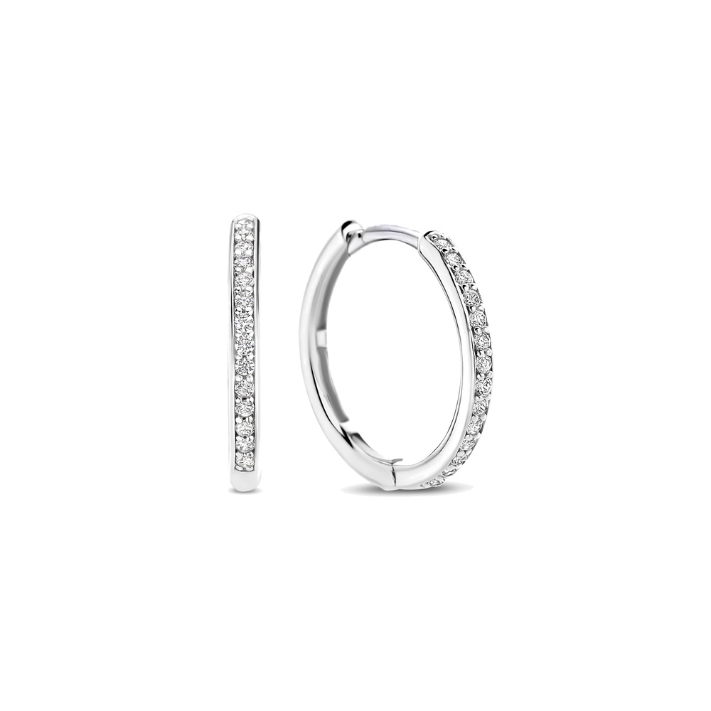 Orecchini Ti Sento Milano Tennis 18mm con Zirconi Bianchi Orecchini Ti Sento Milano Tennis 18mm con Zirconi Bianchi