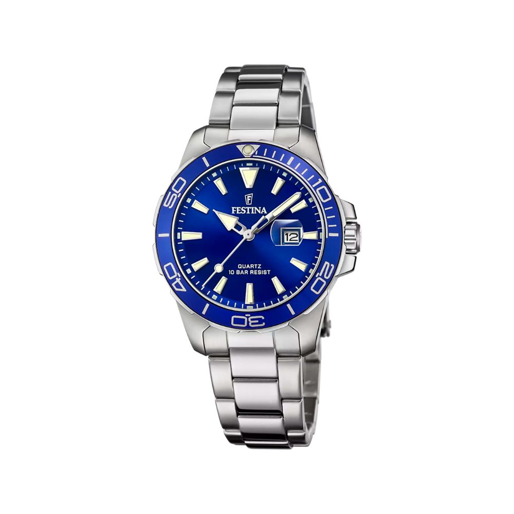 Festina Boyfriend Light Blue Steel Quartz 34.5 mm Watch