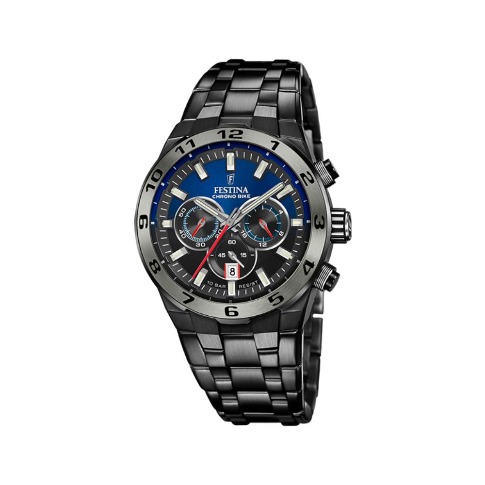 Festina Chrono Bike Schwarz Stahl Quarz 44.5 mm Uhr