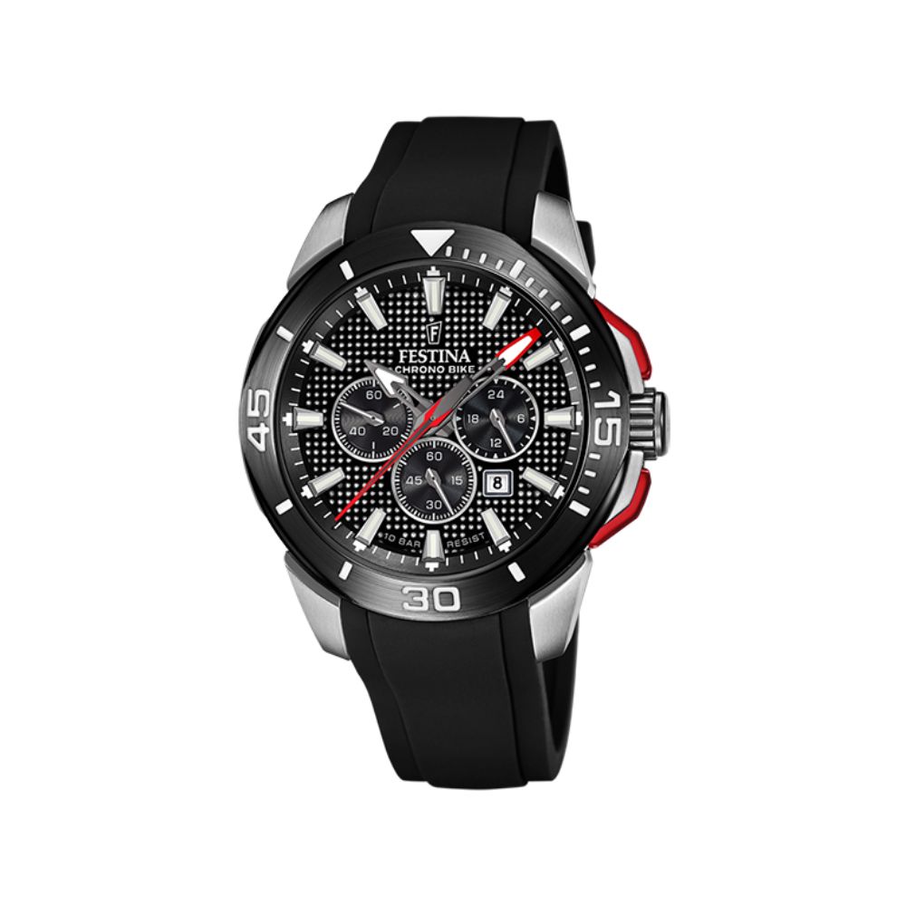 Festina Chrono Bike Schwarz Gummi Quarz 47 mm Uhr