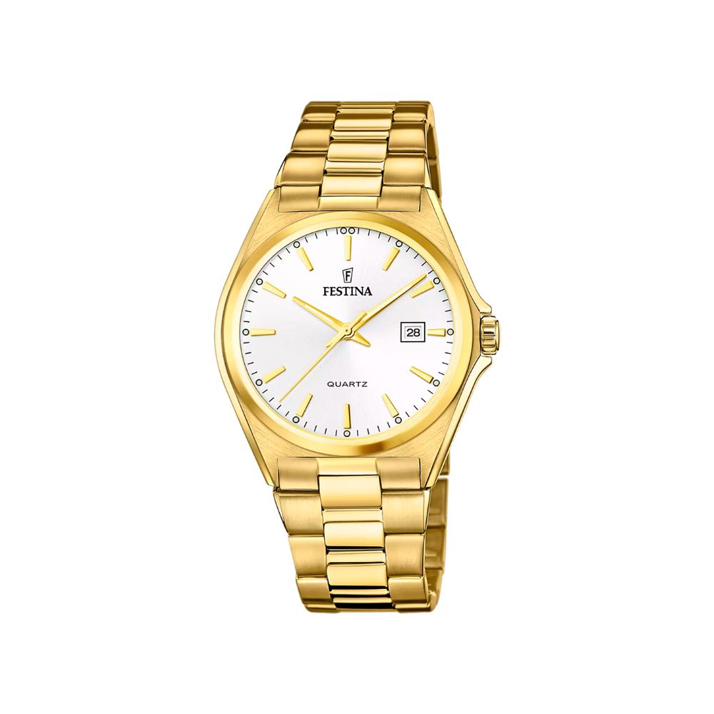 Festina Classics White Steel Quartz 40mm Watch