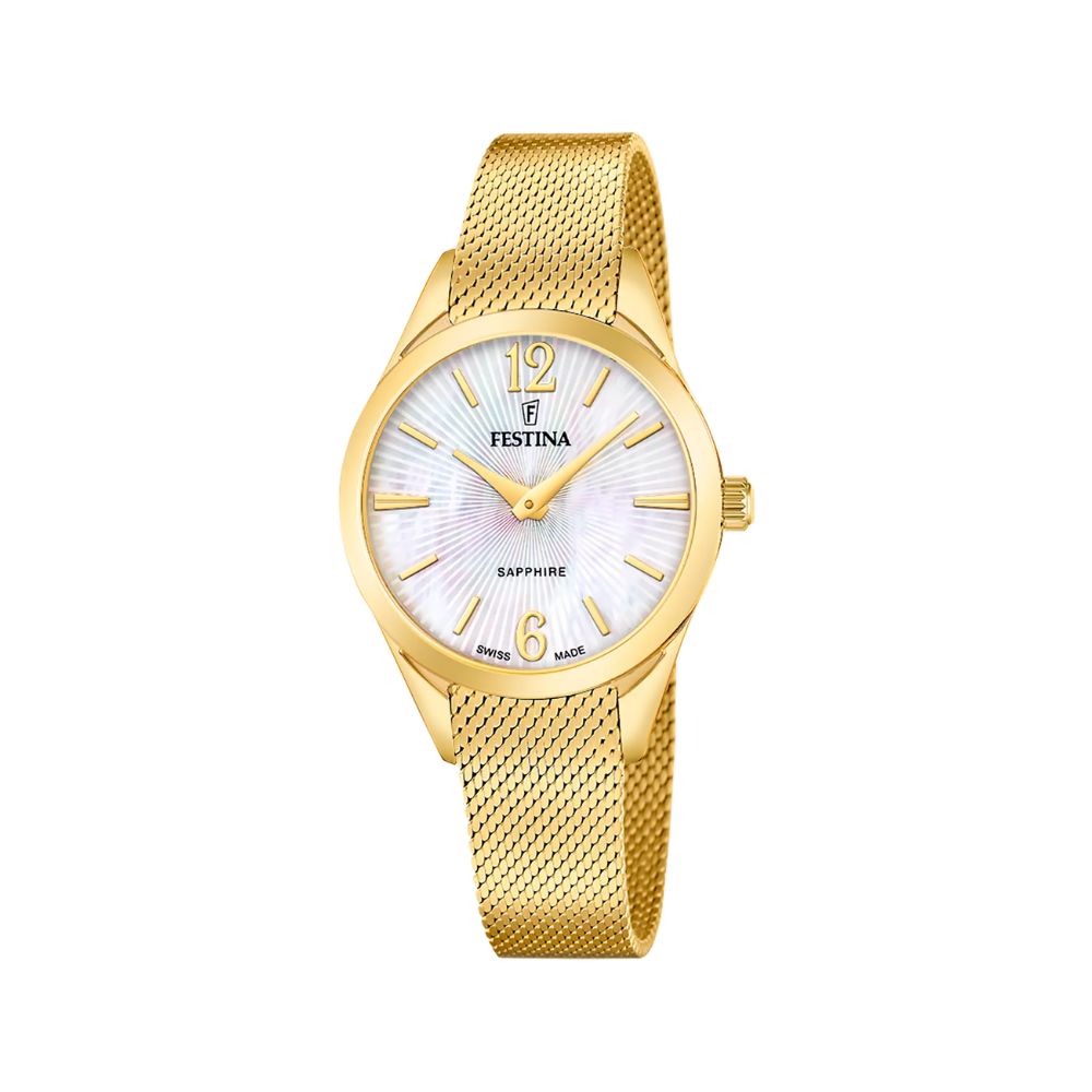 Festina Swiss Made Beige Steel Quartz 32mm Watch