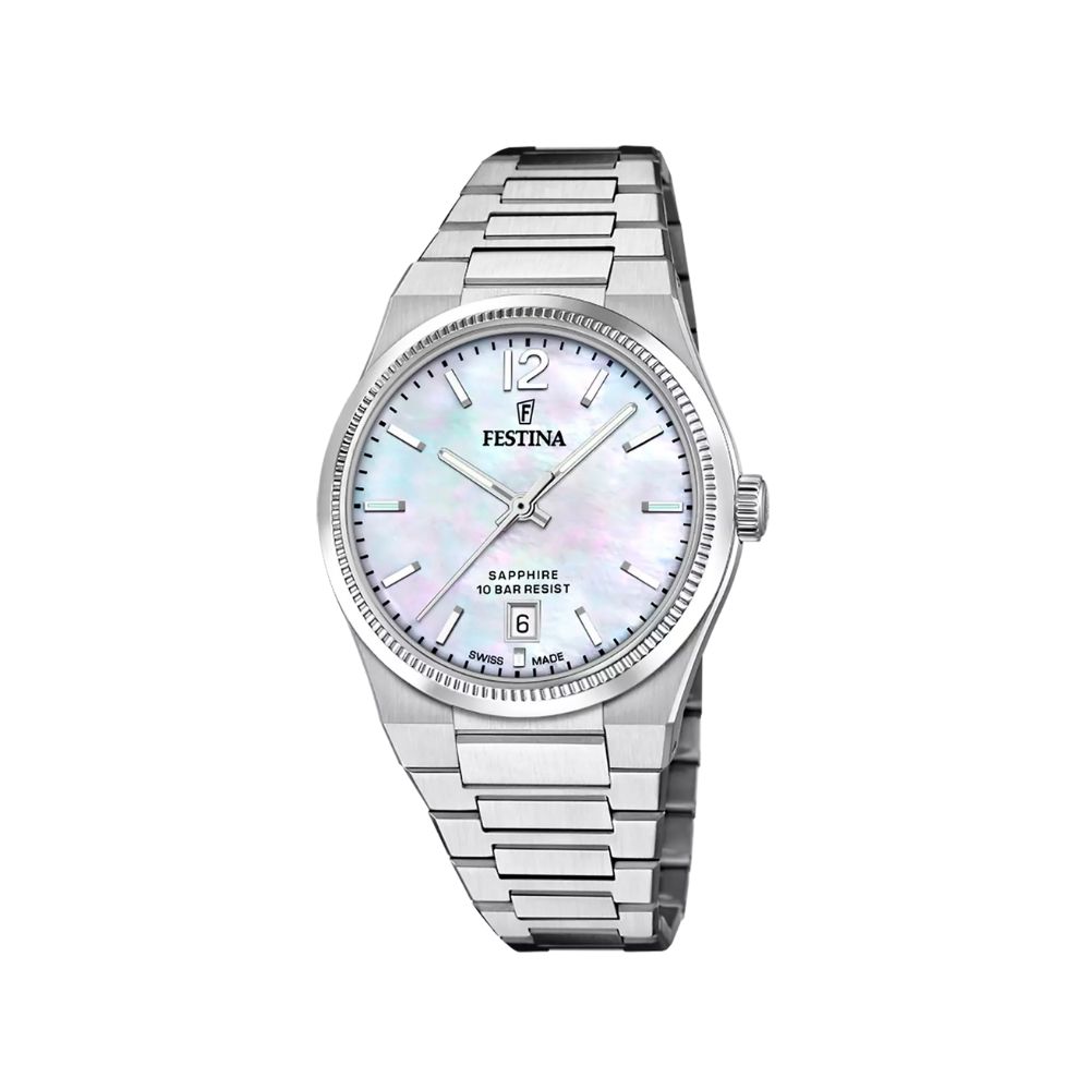 Festina Swiss Made Beige Steel Quartz 35mm Watch
