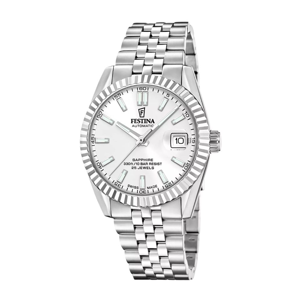Orologio Festina Swiss Made Grigio Acciaio Automatico 41 mm Orologio Festina Swiss Made Grigio Acciaio Automatico 41 mm