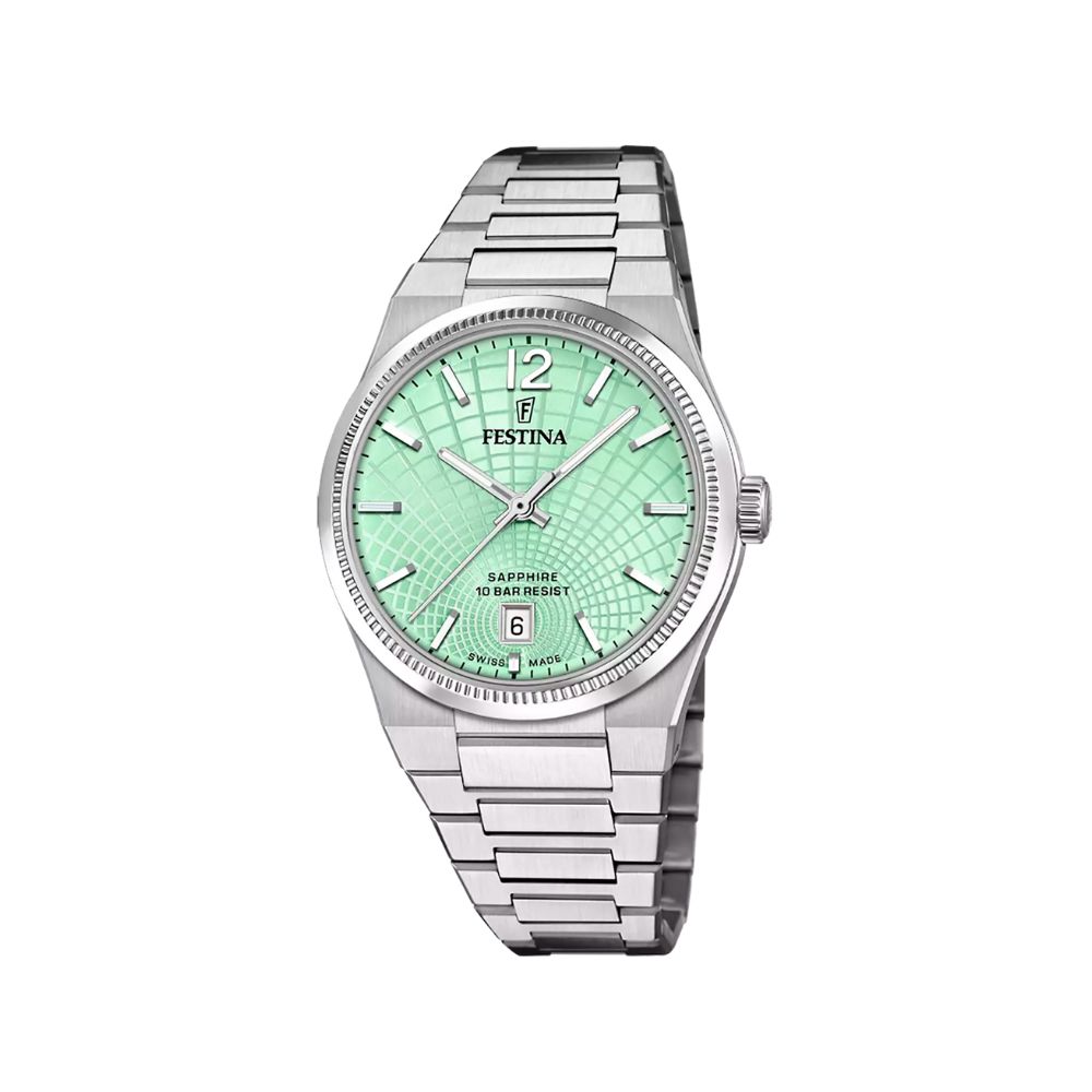 Festina Swiss Made Green Steel Quartz 35mm Watch