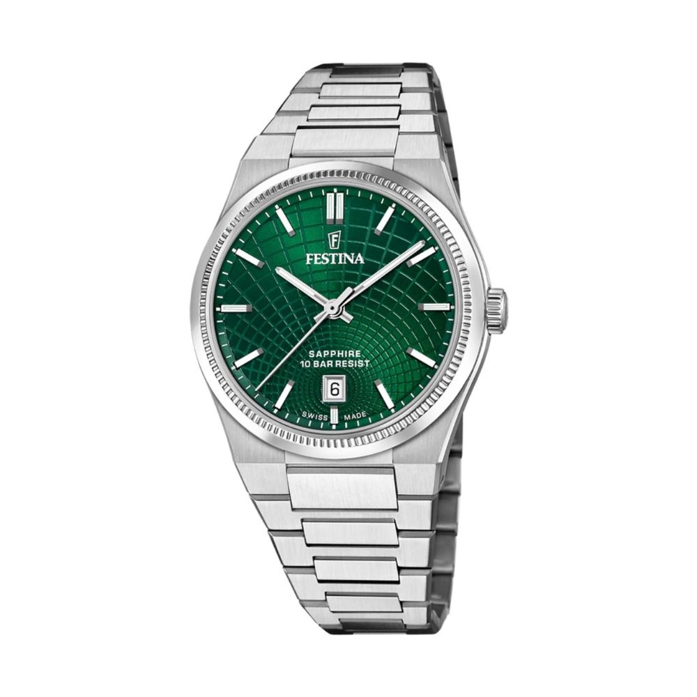 Orologio Festina Swiss Made Verde Acciaio Quartz 40 mm Orologio Festina Swiss Made Verde Acciaio Quartz 40 mm