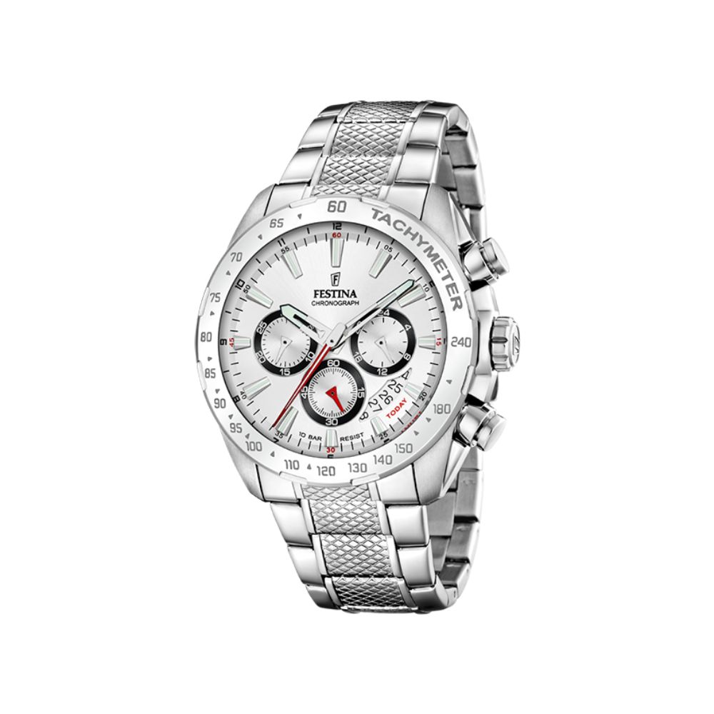 Orologio Festina Timeless Chronograph Bianco Acciaio Quartz 44,5 mm