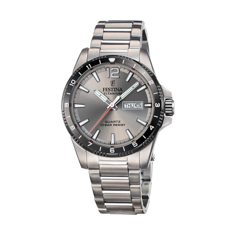 Festina Titanium Grau Quarz 43 mm Uhr