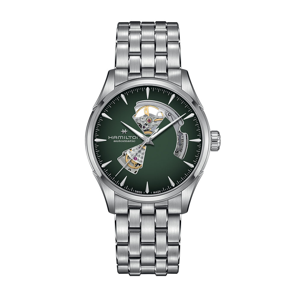 Orologio Hamilton Jazzmaster Open Heart Auto Verde Acciaio 42 mm