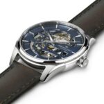 Hamilton Jazzmaster Skeleton Auto Lederuhr Blaues Zifferblatt 40 mm