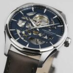 Hamilton Jazzmaster Skeleton Auto Lederuhr Blaues Zifferblatt 40 mm