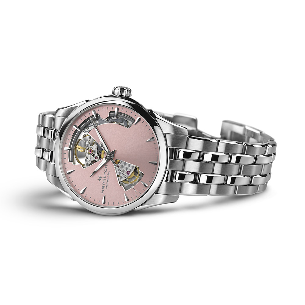 Orologio Hamilton Jazzmaster Open Heart Lady Auto Rosa 36 mm