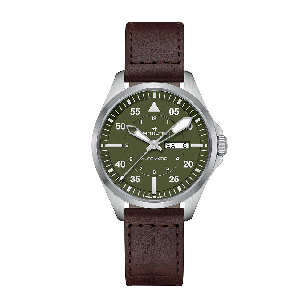 Hamilton Uhr Khaki Aviation Pilot Grün Auto 42mm