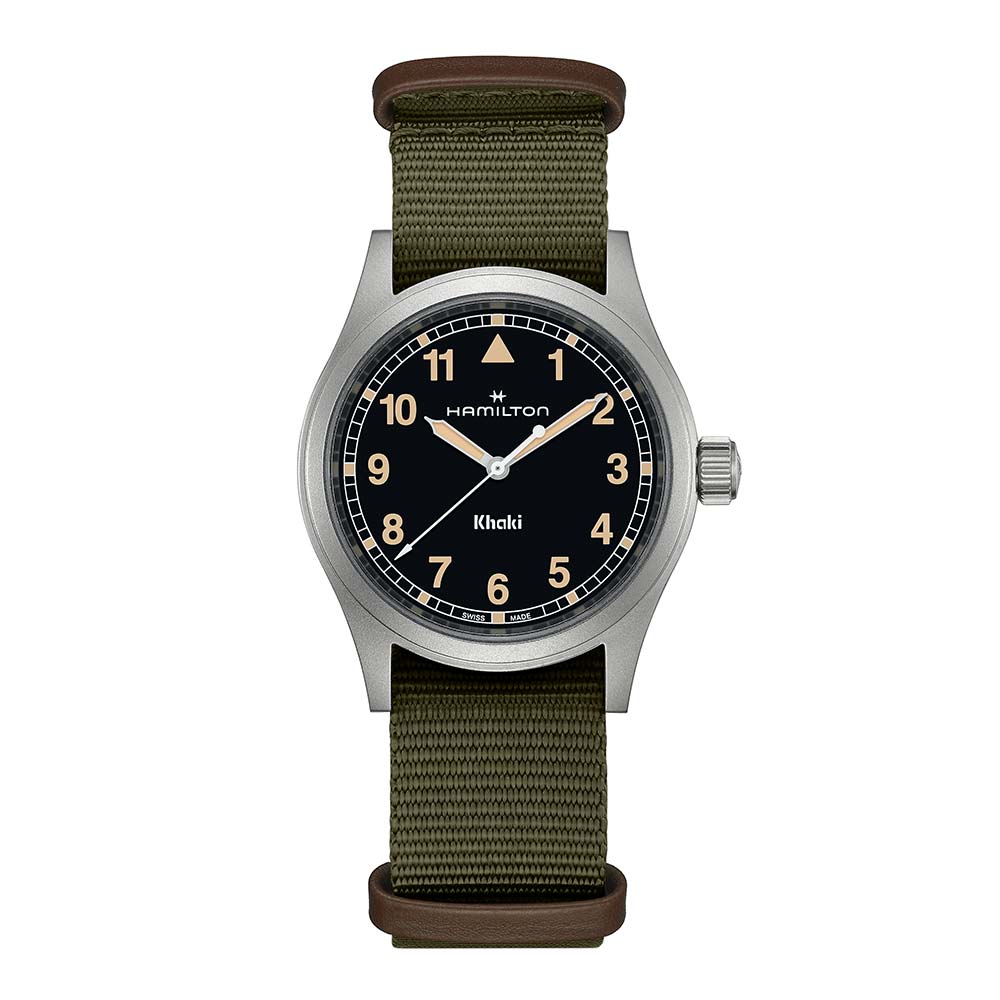 Orologio Hamilton Khaki Field Quartz Nero e Verde 38 mm