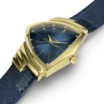 Hamilton Ventura Quarz Gold Blau 32,3 x 50,3 mm Uhr