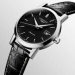 Longines Uhr 1832 Automatik Stahl Schwarz Leder 40 mm