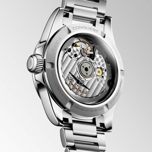 Longines Conquest Automatikuhr mit Perlmutt und Diamanten 34 mm