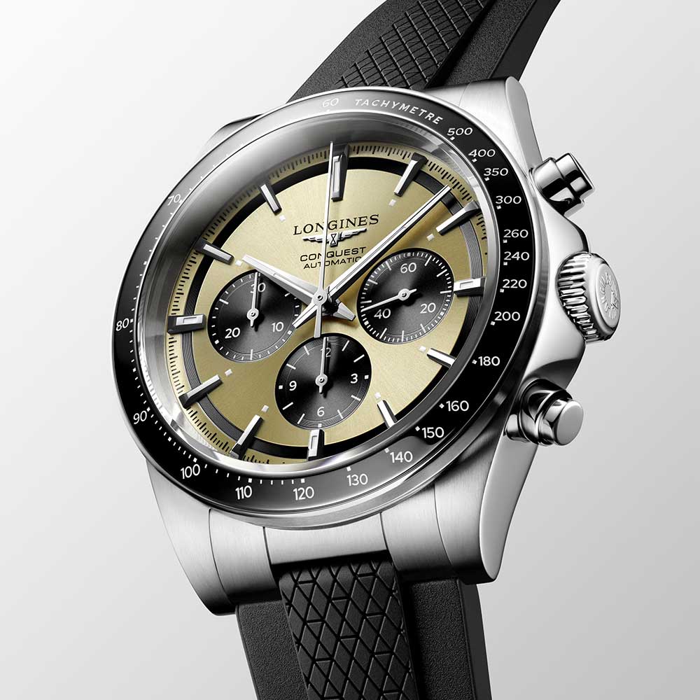 Orologio Longines Conquest Chronograph Dorato e Nero 42 mm