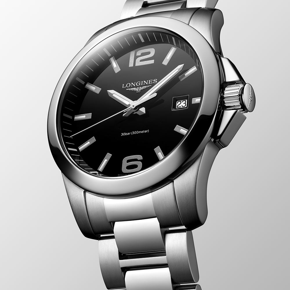 Longines Conquest Black Quartz 41mm Watch