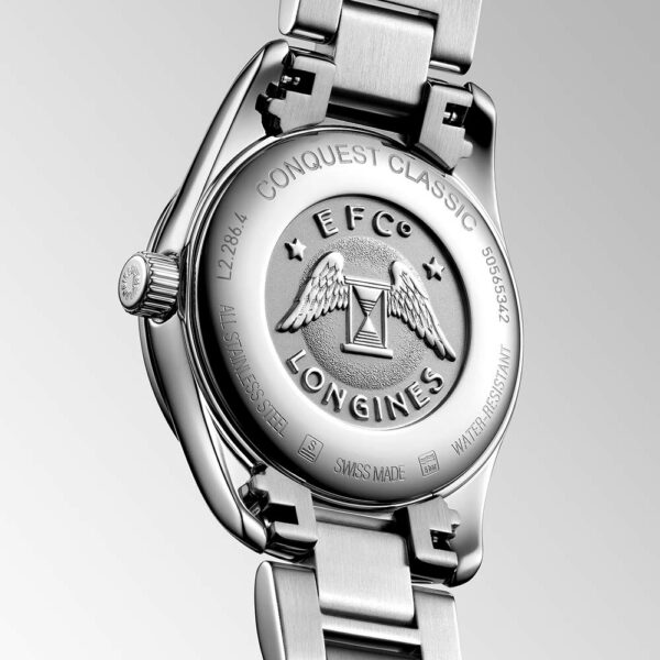 Longines Conquest Classic Quarz Stahl Schwarz Perlmutt Uhr 29,5 mm