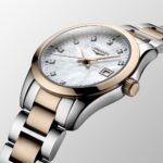 Longines Conquest Classic Rose Watch with Mother of Pearl and Quartz Diamonds 29.5 mm