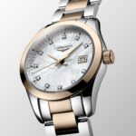 Longines Conquest Classic Rose Watch with Mother of Pearl and Quartz Diamonds 29.5 mm