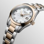 Longines Conquest Classic Rose Watch with Mother of Pearl and Quartz Diamonds 29.5 mm