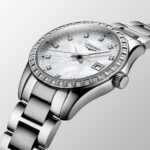 Longines Conquest Classic Quarz Weiß Perlmutt Stahl Uhr