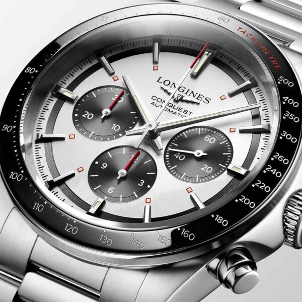 Longines Conquest Chronograph Black and White 42mm Watch
