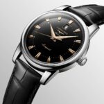 Longines Conquest Heritage Automatic Schwarz Lackiert Poliertes Leder 40 mm Uhr