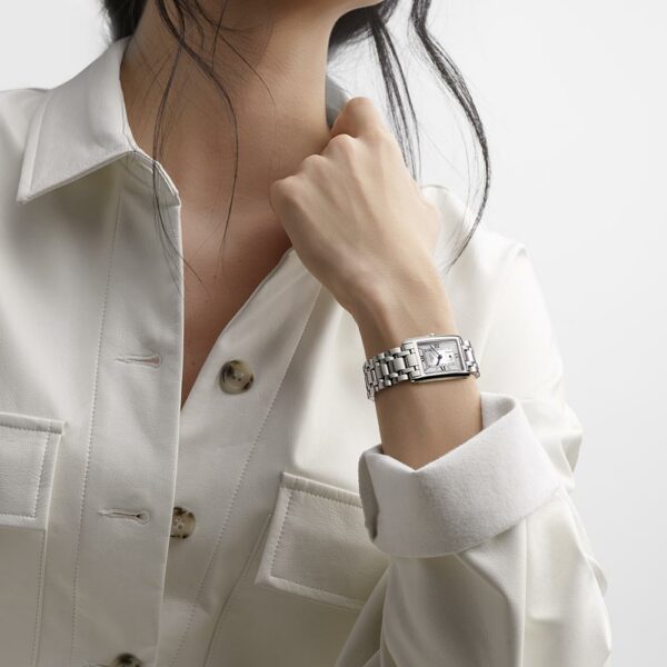 Longines DolceVita Quarz Weiß Stahl Uhr 23,30 mm x 37 mm