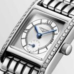 Longines Mini Dolcevita Quarzuhr Silber mit Diamanten 21,5 x 29 mm