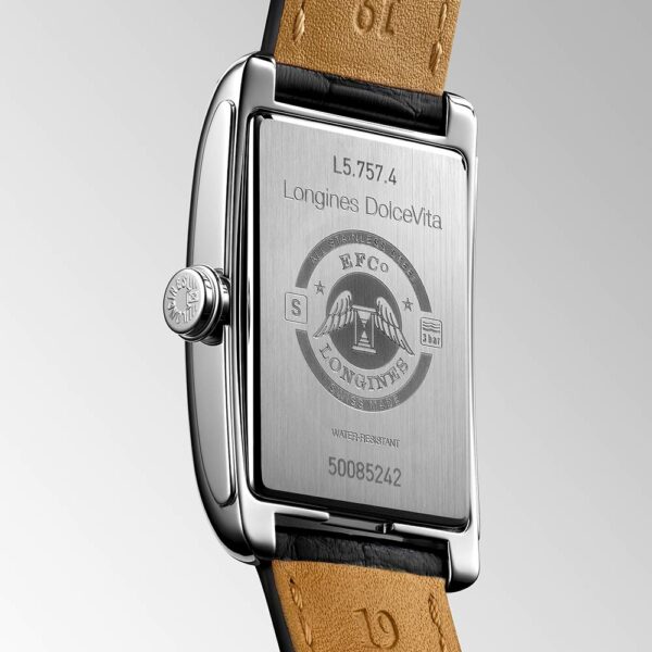 Longines Dolcevita Automatische Lederuhr Silber 27,70 x 43,80 mm