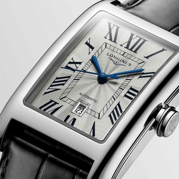 Longines Dolcevita Automatische Lederuhr Silber 27,70 x 43,80 mm