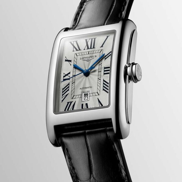 Longines Dolcevita Automatische Lederuhr Silber 27,70 x 43,80 mm