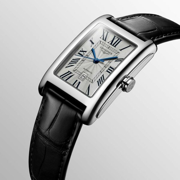 Longines Dolcevita Automatische Lederuhr Silber 27,70 x 43,80 mm