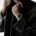 Longines Flagship Automatikuhr aus schwarzem Stahl mit Sonnenschliff 40 mm