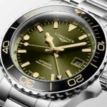 Longines Hydroconquest GMT Grüner Stahl 41 mm Uhr