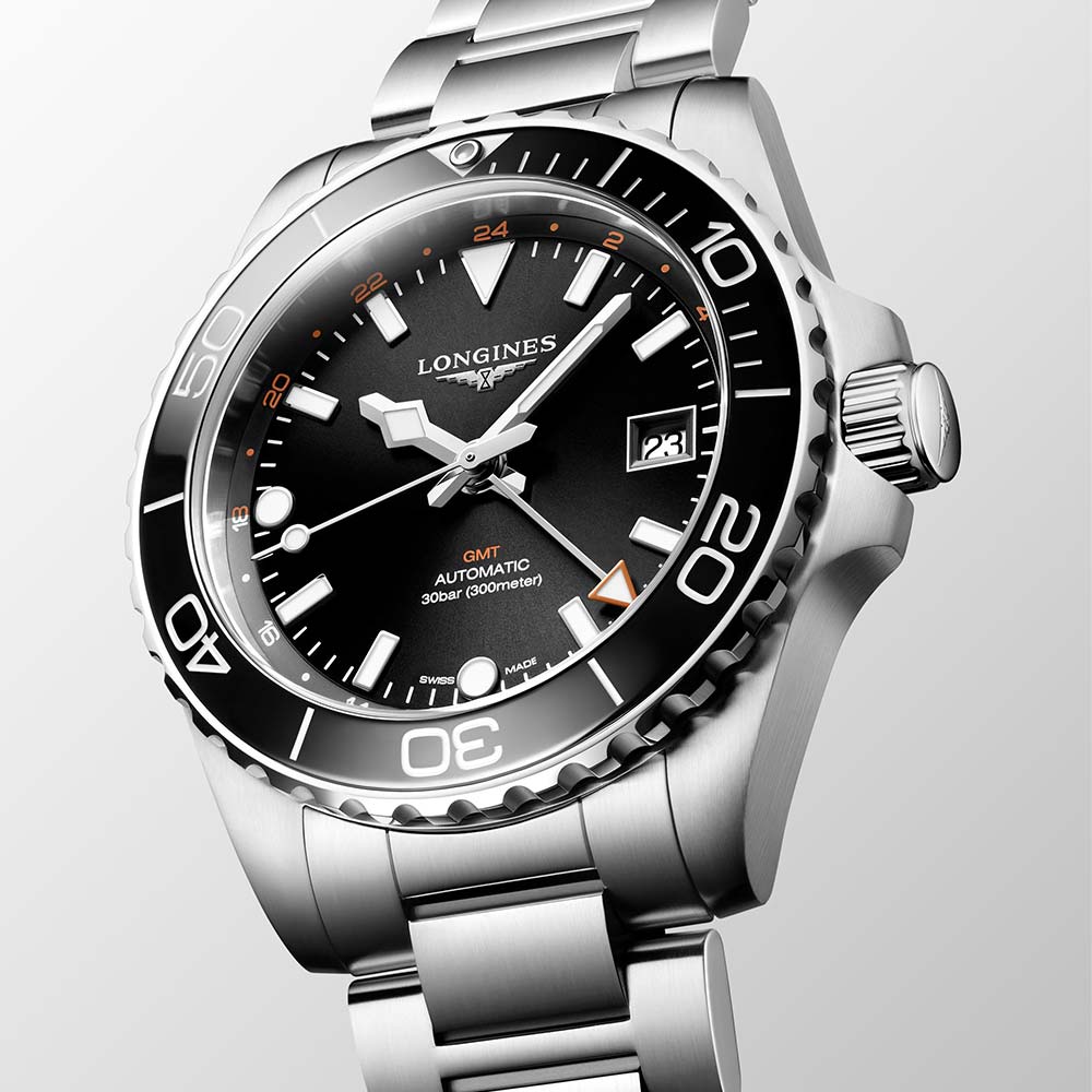 Longines Hydroconquest GMT Schwarz 41 mm Uhr