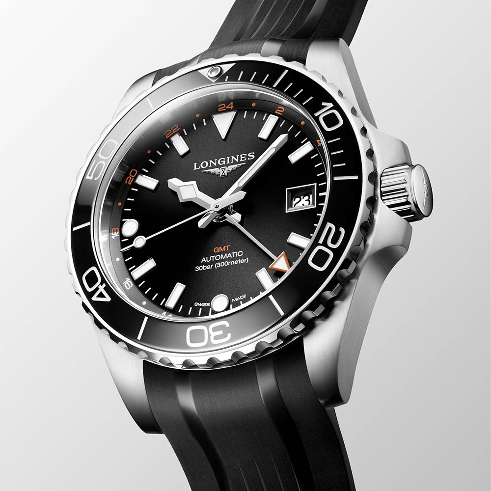 Longines Hydroconquest GMT Uhr Schwarz 41 mm