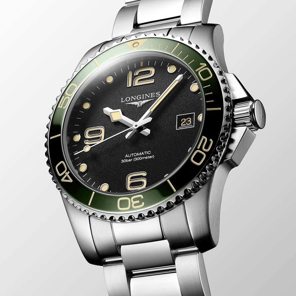 Longines Hydroconquest Automatikuhr Grüner Stahl 41 mm