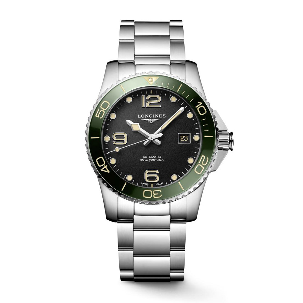 Longines Hydroconquest Automatikuhr Grüner Stahl 41 mm