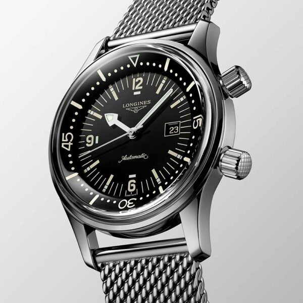 Longines Legend Diver Automatikuhr schwarz Milan 36 mm