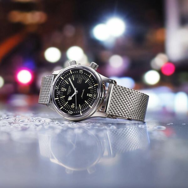 Longines Legend Diver Automatikuhr schwarz Milan 36 mm