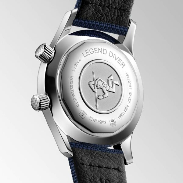 Longines Legend Diver Automatik Stahl Blau Leder 36 mm Uhr