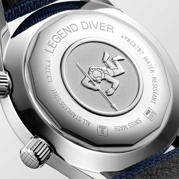 Longines Legend Diver Automatik Stahl Blau Leder 36 mm Uhr