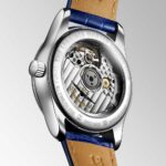 Uhr Longines Master Collection Lunar Phases Stahl Blau Leder 34 mm